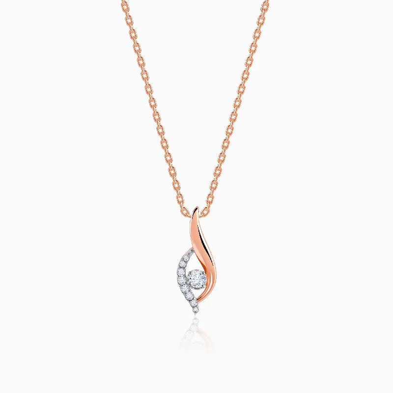 Unique necklaces and pendants with tree of life motifs for nature-inspired elegance-Rose Gold  Serenade Diamond Pendant