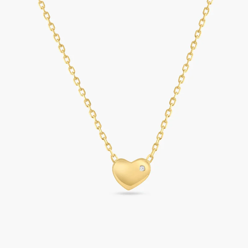 Unique necklaces and pendants with artistic shapes for a creative, one-of-a-kind design-Gold Plated 925 Sterling Silver Small Heart with Stone Necklace - STP01542GP