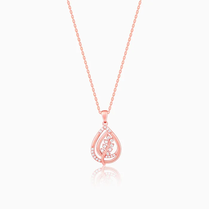 Best necklaces and pendants with cubic zirconia for a budget-friendly dazzling effect-Rose Gold Leaf Ritz Pendant With Link Chain