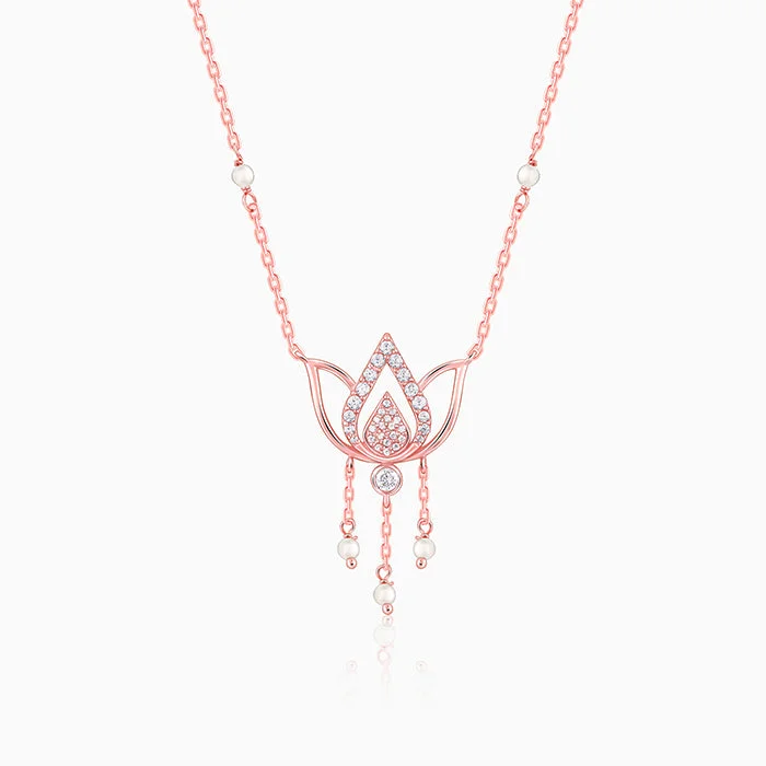 Simple necklaces and pendants with tiny charms for a delicate and casual vibe-Rose Gold Kamala Necklace