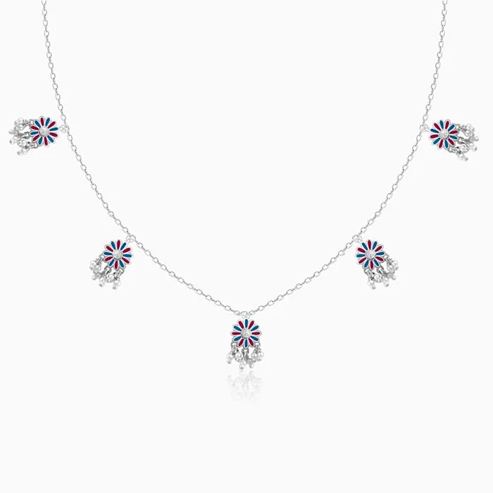 Best necklaces and pendants with opal gemstones for an iridescent glow-Oxidised Silver Millefleur Necklace