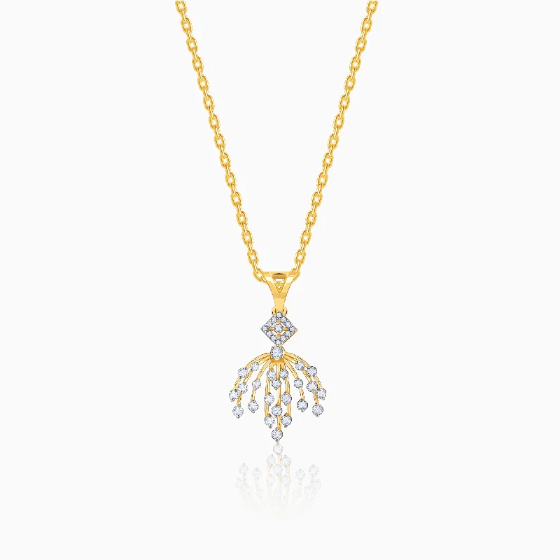 Beautiful necklaces and pendants with moonstone for an ethereal, mystical appearance-Gold Sparkle You Deserve Diamond Pendant