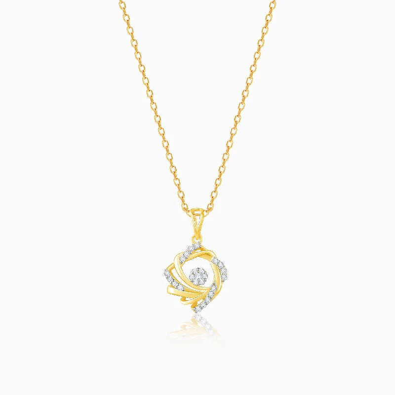 Best necklaces and pendants with glowing moonstone for an ethereal glow-Gold Gentle Floral Diamond Pendant