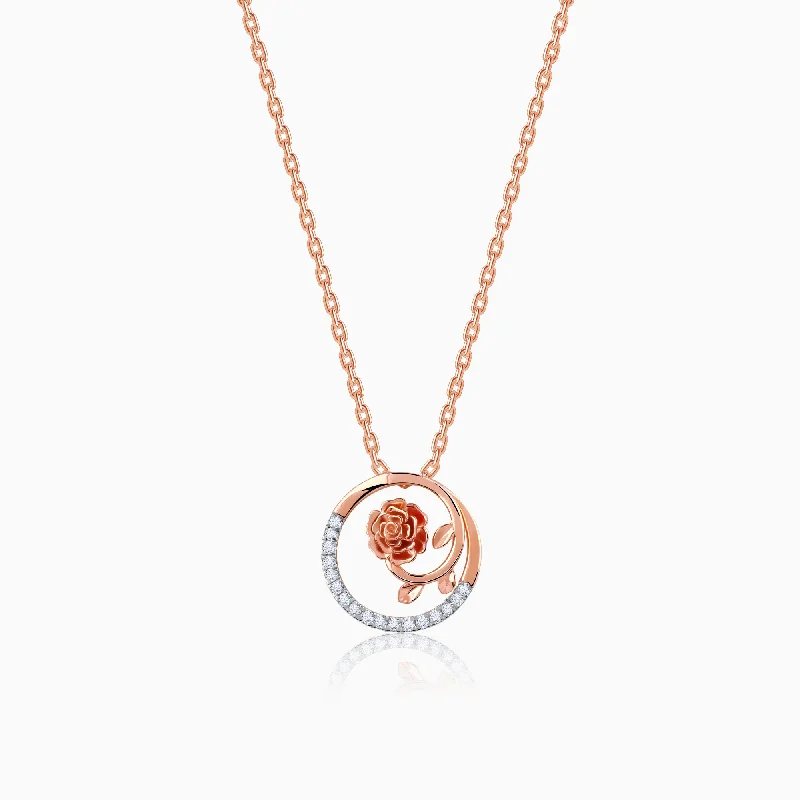 Necklaces and pendants with custom designs for a completely unique jewelry piece-Rose Gold Blissful Shine Diamond Pendant