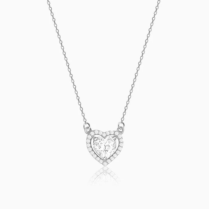 Best necklaces and pendants with sterling silver for an affordable yet stylish choice-Silver Fall in Love Necklace