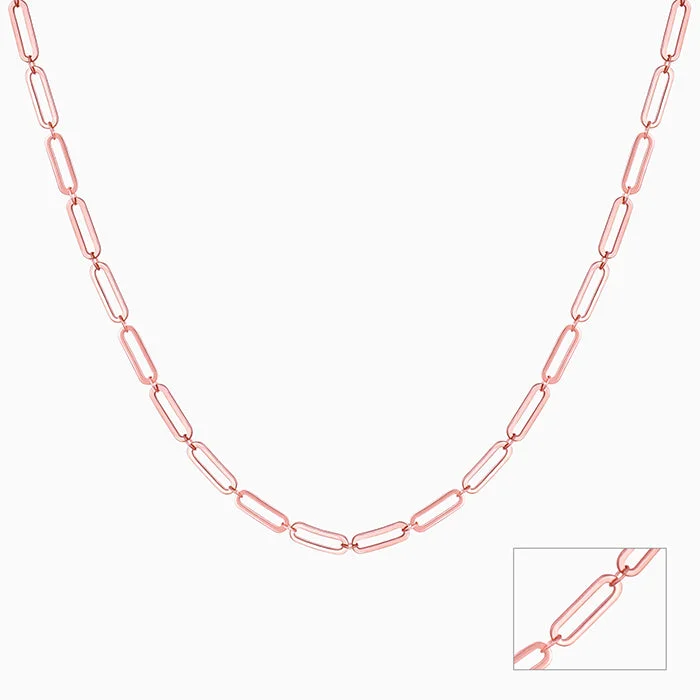 Best necklaces and pendants with crystal accents for a sparkling and elegant style-Rose Gold Elongated Link Chain Necklace