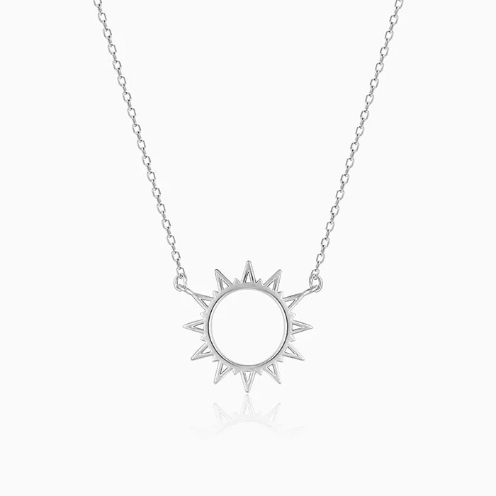 Necklaces and pendants with pearls for a classic and sophisticated touch-Silver Sunshine Necklace