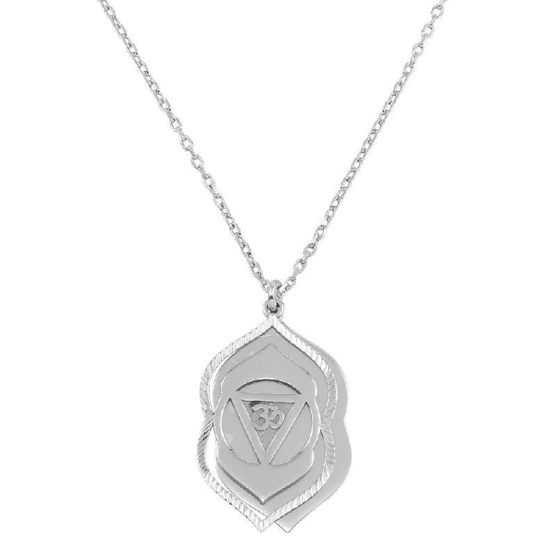 Stunning necklaces and pendants with ruby and diamond combinations for a luxurious effect-Rhodium Plated 925 Sterling Silver Ajna Chakra Symbol Necklace - SOP00054