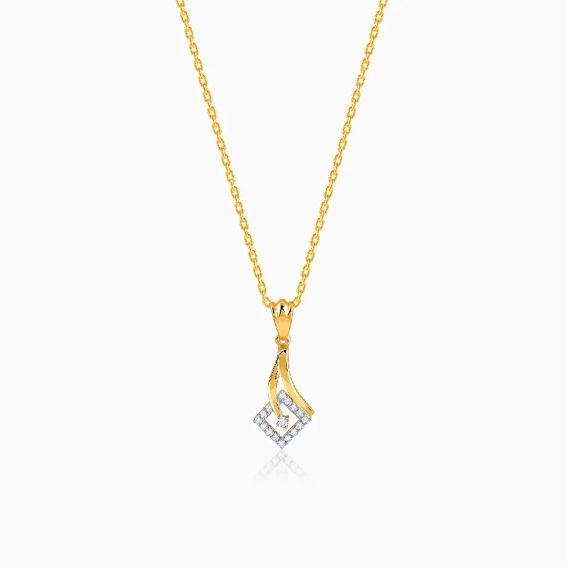 Necklaces and pendants with clear quartz for a pure and radiant look-Gold Radiant Muse Diamond Pendant