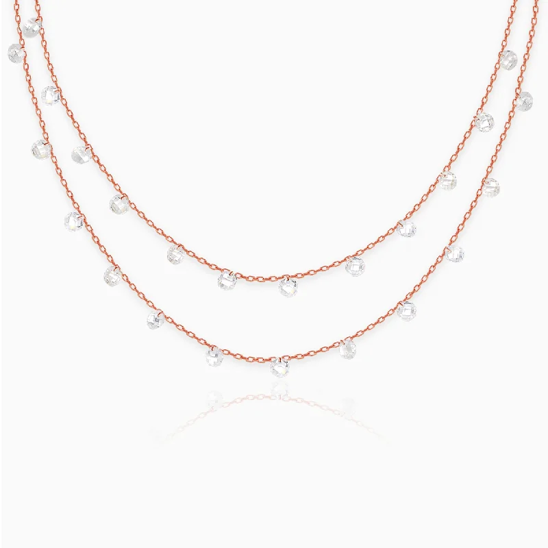 Necklaces and pendants with crescent moon designs for a celestial and mystical feel-Rose Gold Layered Queens Necklace