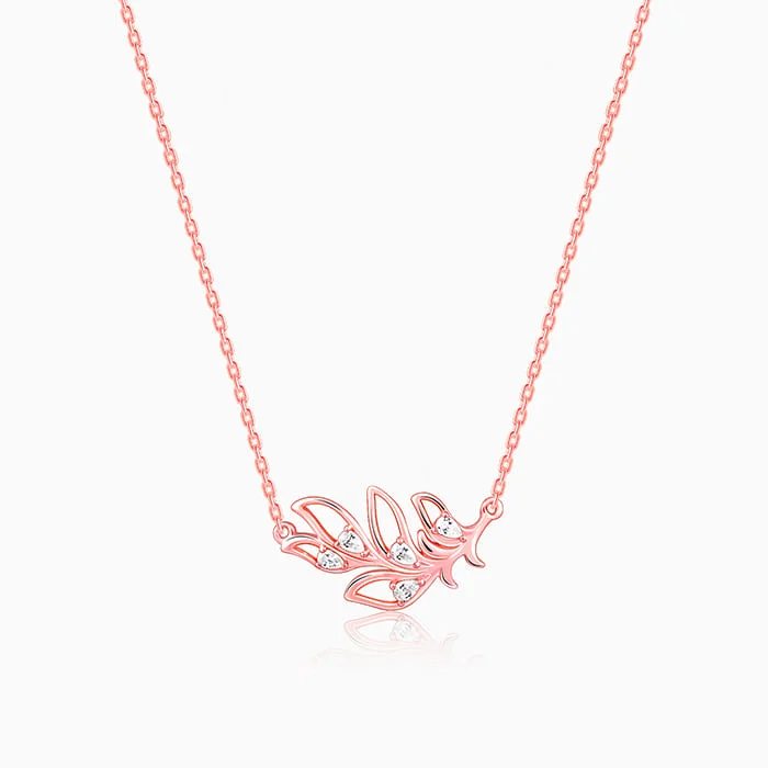 Best necklaces and pendants with vintage coin pendants for a unique accessory-Rose Gold Saumya Mor Pankh Necklace