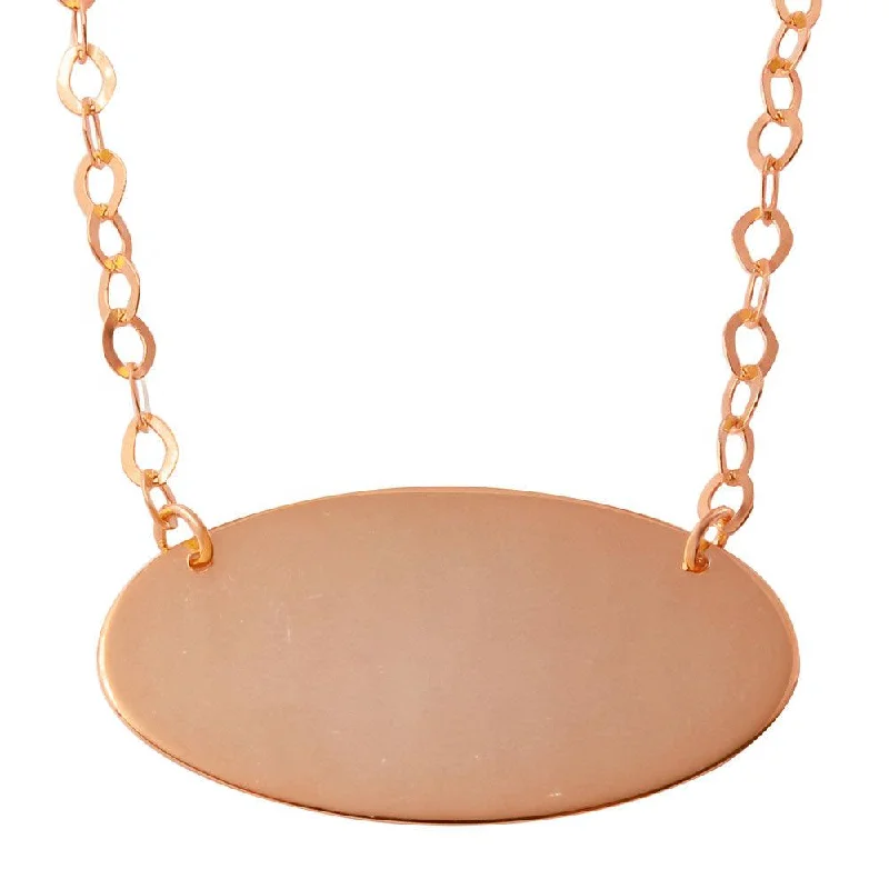 Best necklaces and pendants with sterling silver for an affordable yet stylish choice-Rose Gold Plated 925 Sterling Silver Large Oval Disc Necklace - DIN00033RGP