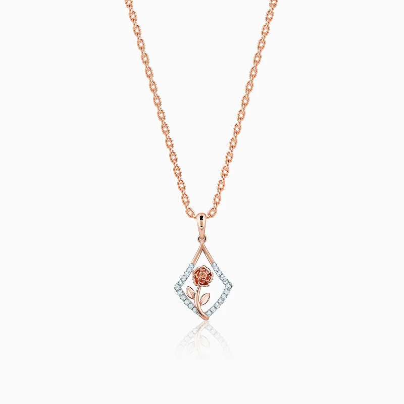 Best necklaces and pendants with sterling silver for an affordable yet stylish choice-Rose Gold Twinkling Elegance Diamond Pendant