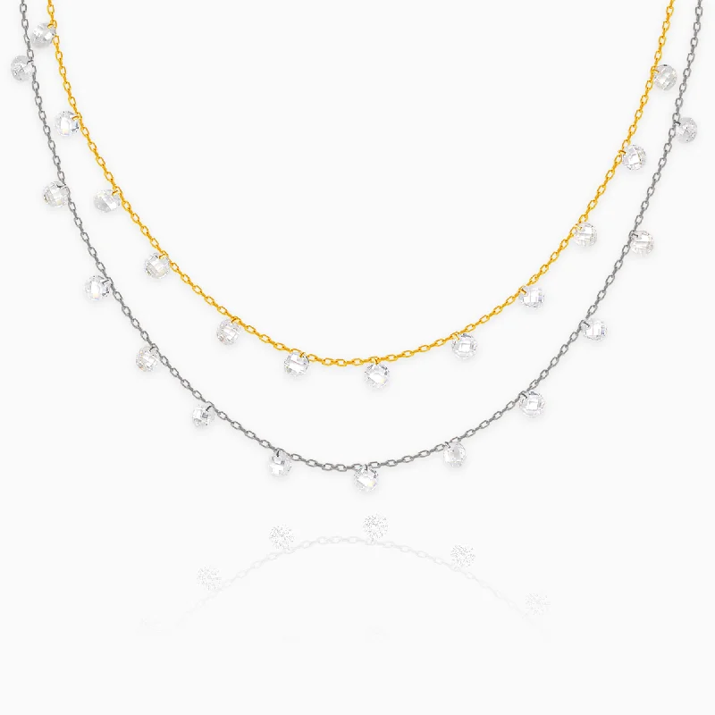 Necklaces and pendants with pearls for a classic and sophisticated touch-Silver Gold Layered Queens Necklace