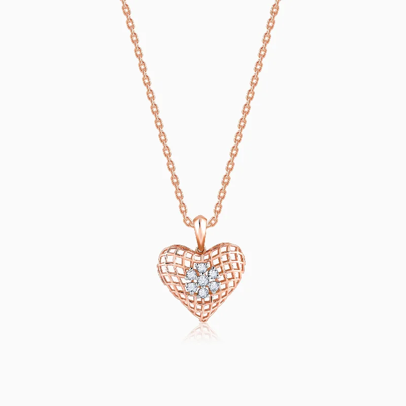 Trendy necklaces and pendants with geometric shapes for a modern aesthetic-Rose Gold Cardinal Diamond Pendant