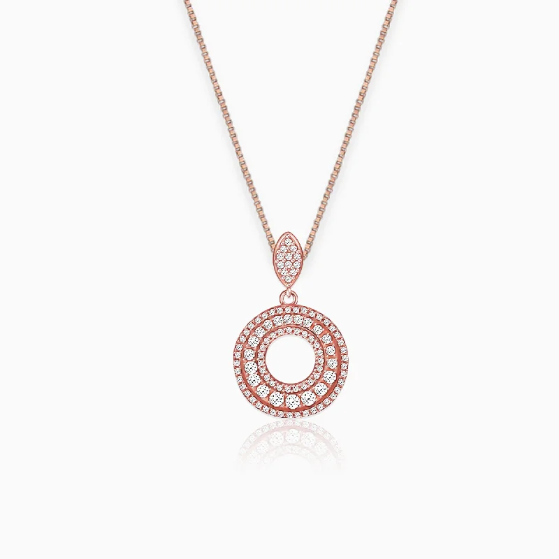 Necklaces and pendants with lock and key designs for a symbolic gesture-Rose Gold Classic Pendant with Link Chain