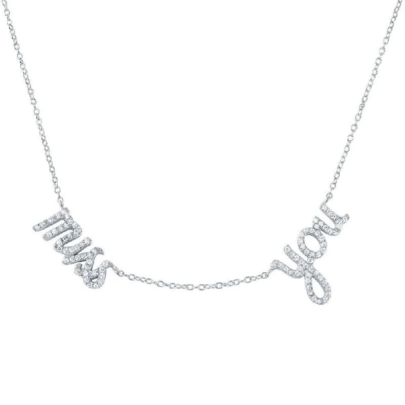 Best necklaces and pendants with opal and gold for a vibrant, luxurious contrast-Silver 925 Rhodium Plated 'miss you' Pendant Necklace - STP01407