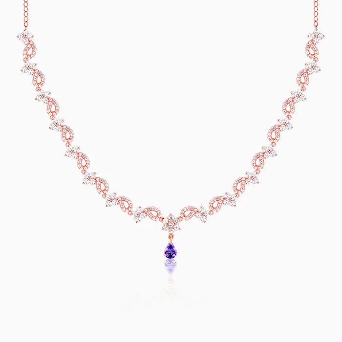 Best necklaces and pendants with opal and gold for a vibrant, luxurious contrast-Rose Gold Bridal Celebration Necklace