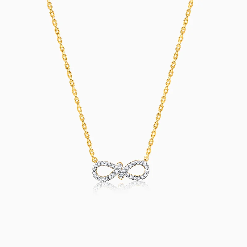 Best necklaces and pendants with opal and gold for a vibrant, luxurious contrast-Gold Infini Diamond Necklace