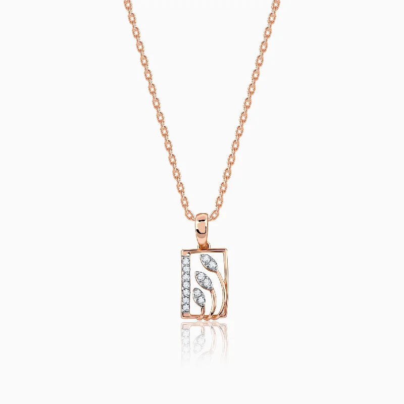 Necklaces and pendants with personalized charms for a custom piece of jewelry-Rose Gold Tetragon Diamond Pendant