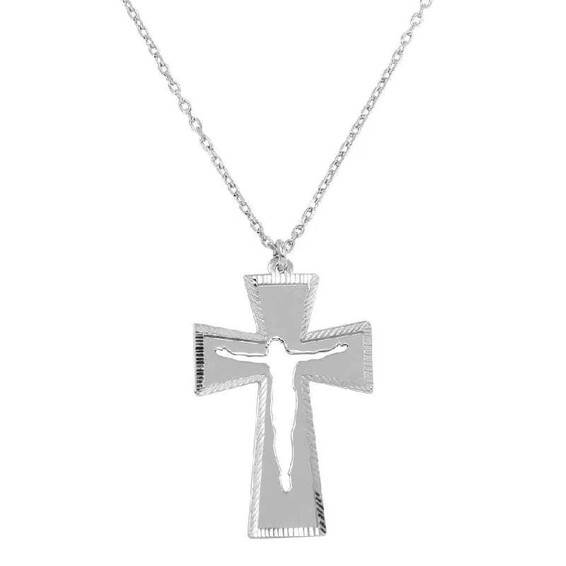 Best necklaces and pendants with cross pendants for a spiritual, meaningful symbol-High Polished 925 Sterling Silver Double Cross Pendant Necklace - SOP00047