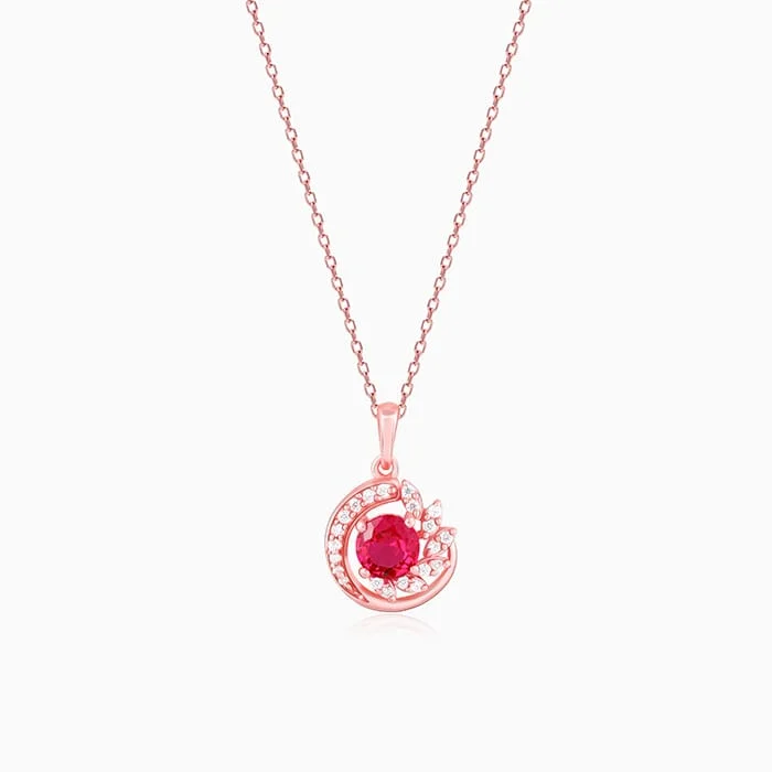 Best necklaces and pendants with emerald gemstones for a rich, sophisticated design-Rose Gold Full of Love Pendant with Link Chain