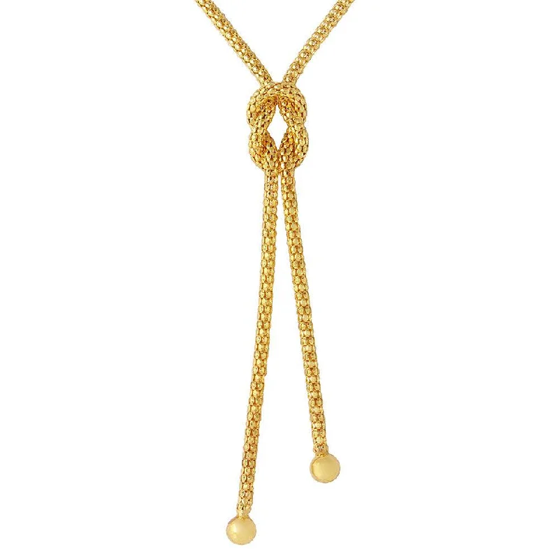 Best necklaces and pendants with gemstone clusters for a bold and colorful effect-Silver 925 Gold Plated Dangling Knot Necklace - ARN00015GP