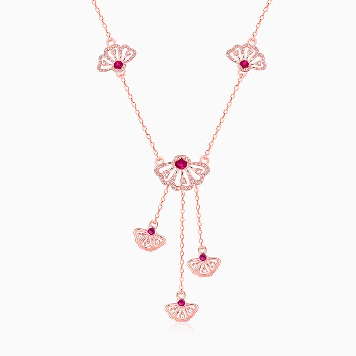 Best necklaces and pendants with heart-shaped designs for a romantic look-Rose Gold Brilliant Red Eyebright Trio Necklace