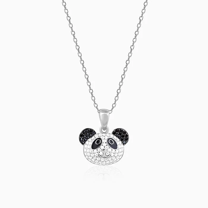 Best necklaces and pendants with cubic zirconia for a budget-friendly dazzling effect-Silver Panda Power Pendant with Link Chain