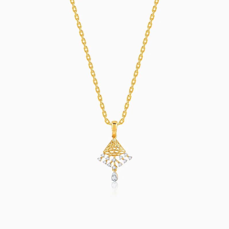 Beautiful necklaces and pendants with layered chains for a fashionable, chic look-Gold Unstoppable Shine Diamond Pendant