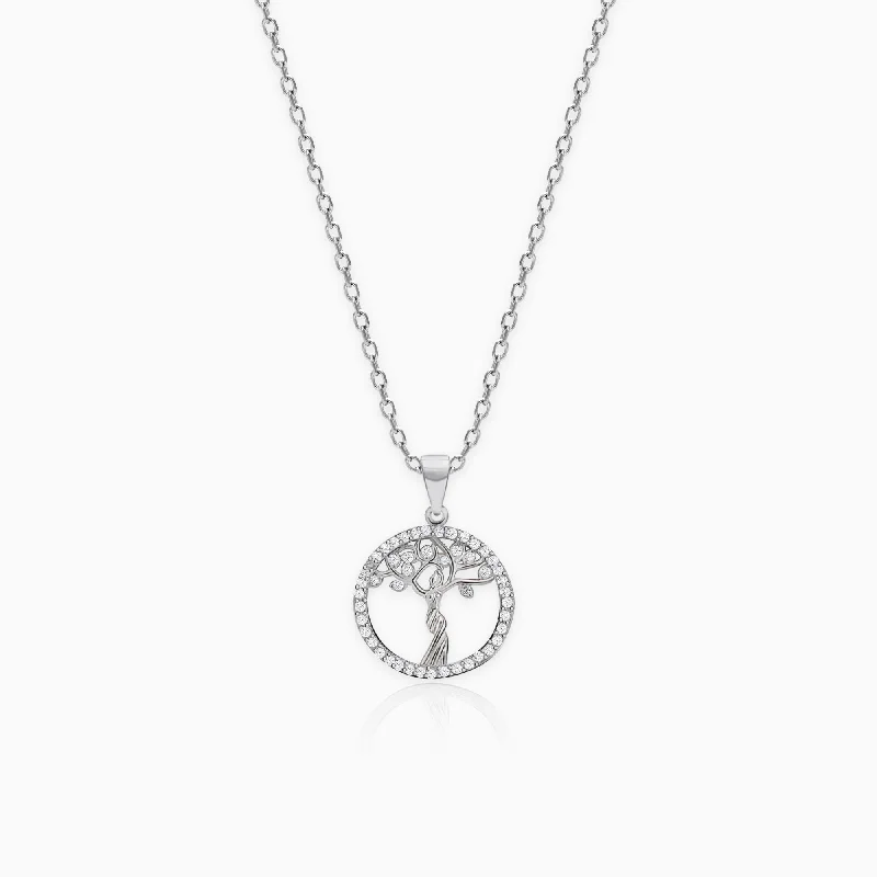 Best necklaces and pendants with sterling silver for an affordable yet stylish choice-Silver Tree of Life Pendant with Link Chain