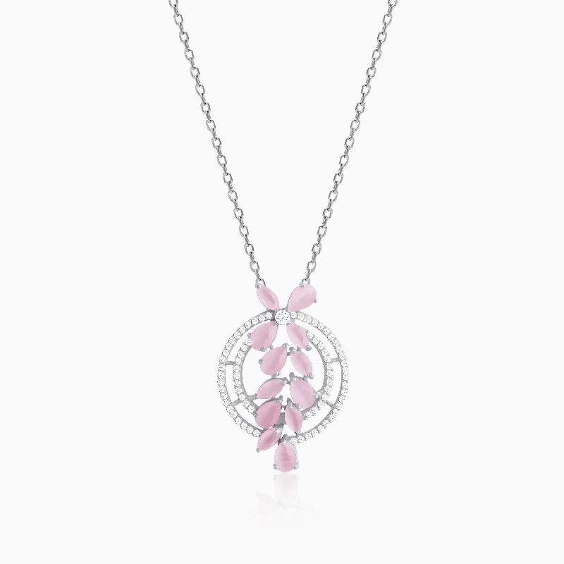 Unique necklaces and pendants with custom birthstone arrangements for personalization-The Pink Periwinkle Pendant