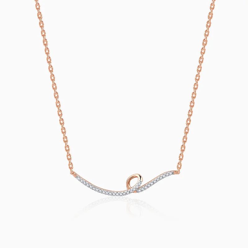 Necklaces and pendants with ocean-inspired designs for a refreshing, beachy feel-Rose Gold Swirl Diamond Necklace