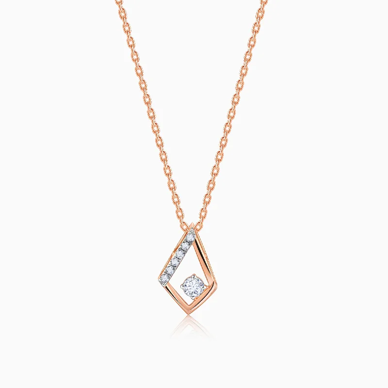 Stylish necklaces and pendants with diamonds for a glamorous and elegant look-Rose Gold Dawn Diamond Pendant