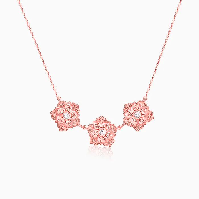 Best necklaces and pendants with butterfly pendants for a delicate, light style-Rose Gold Filigree Flora Necklace