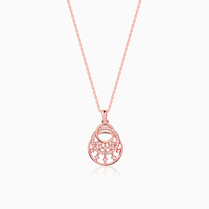 Best necklaces and pendants with butterfly wings for a delicate, graceful style-Rose Gold Unseen Happiness Pendant With Link Chain