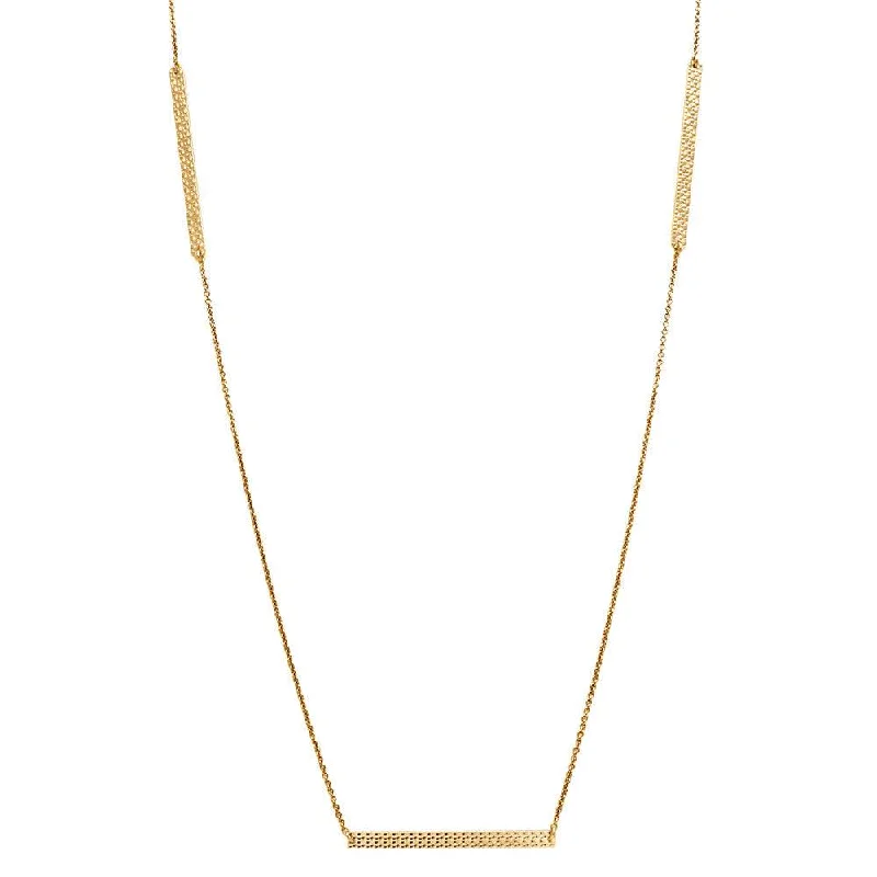 Unique necklaces and pendants with vintage-inspired designs for timeless appeal-Gold Plated 925 Sterling Silver Diamond Cut Bars Necklace - DIN00019GP