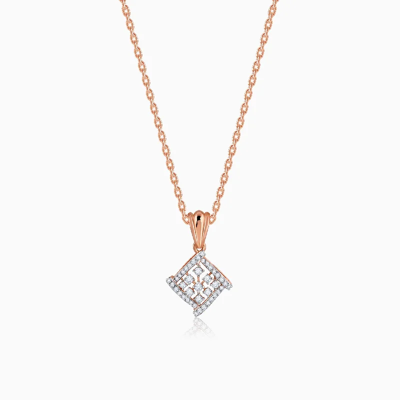 Necklaces and pendants with leaf-shaped designs for an earthy, organic feel-Rose Gold Enigma Diamond Pendant