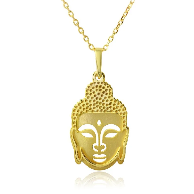 Beautiful necklaces and pendants with moonstone for an ethereal, mystical appearance-Gold Plated 925 Sterling Silver Buddha Pendant Necklace - SOP00011