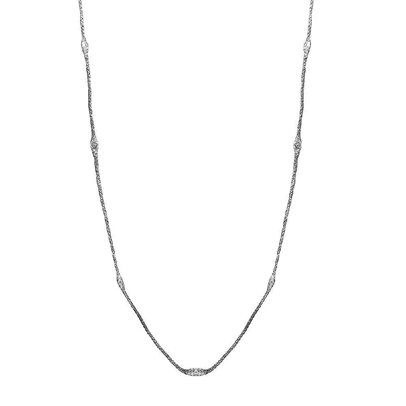 Beautiful necklaces and pendants with layered chains for a fashionable, chic look-Silver 925 Black Rhodium Plated Mystical Chain Italian Necklace - ITN00051BLK