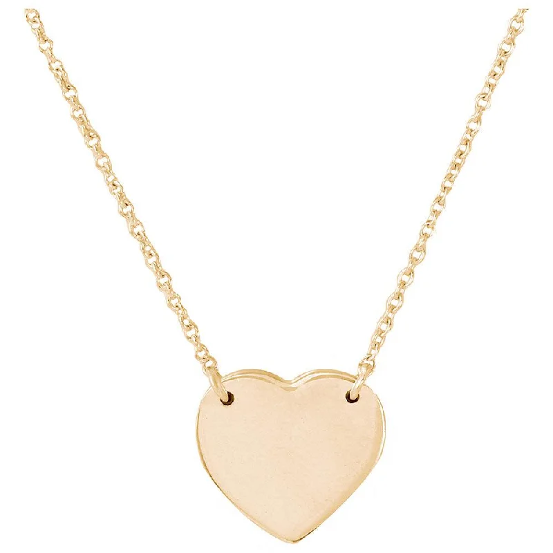 Stunning necklaces and pendants with birthstone pendants for a personal touch-Silver 925 Gold Plated High Polished Heart Necklace - DIN00058GP