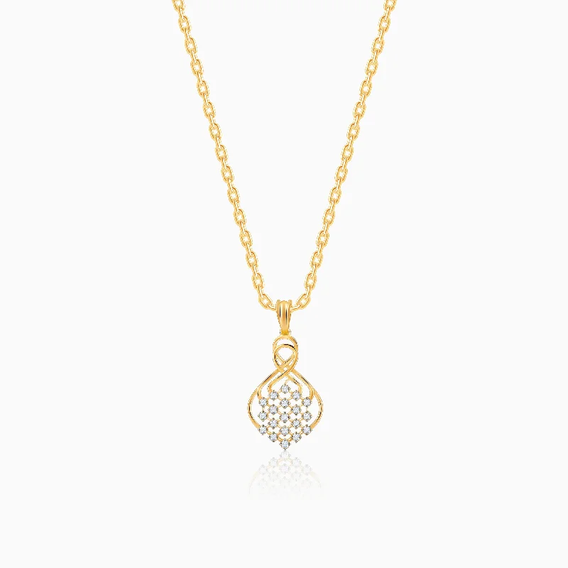 Necklaces and pendants with love knot designs for a romantic, meaningful symbol-Gold Poire Diamond Pendant