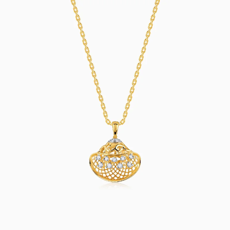 Best necklaces and pendants with black diamonds for an edgy, bold statement-Gold Dream Radiance Diamond Pendant