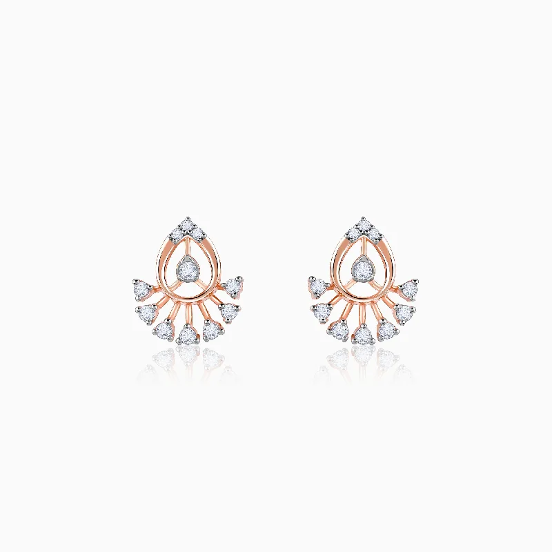 Drop Earrings for Everyday Glamour -Rose Gold Glowtide Diamond Earrings