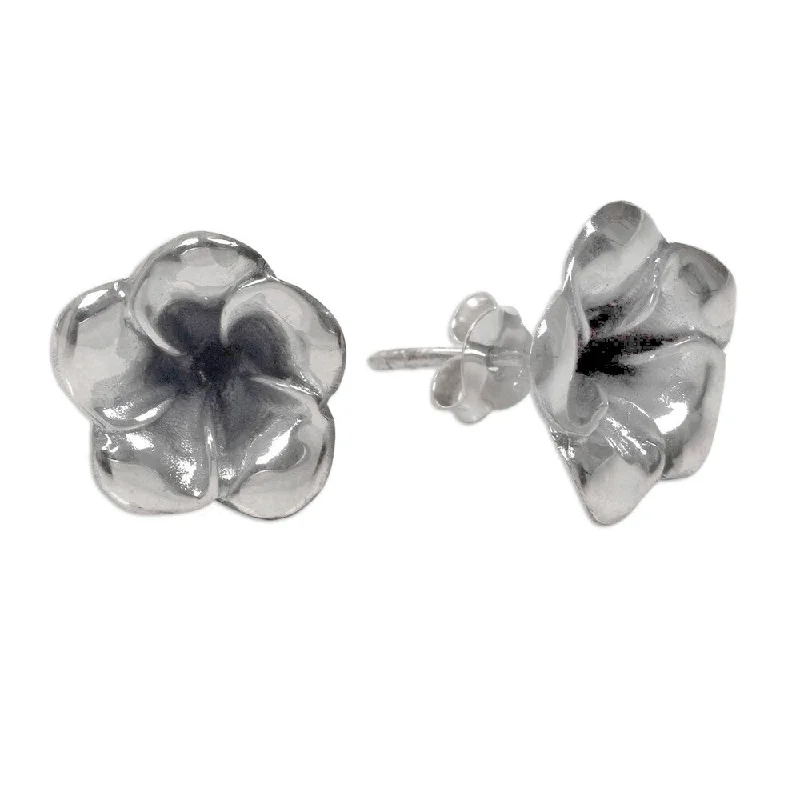 Drop Earrings for Mother's Day -NOVICA Handmade Silver Flower Blossoms Earrings (Indonesia)