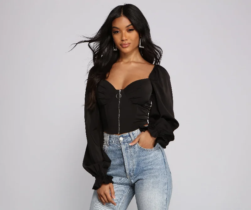 Cropped t-shirt for women with simple cut and laid-back style-Sultry Stunner Corset Crop Top