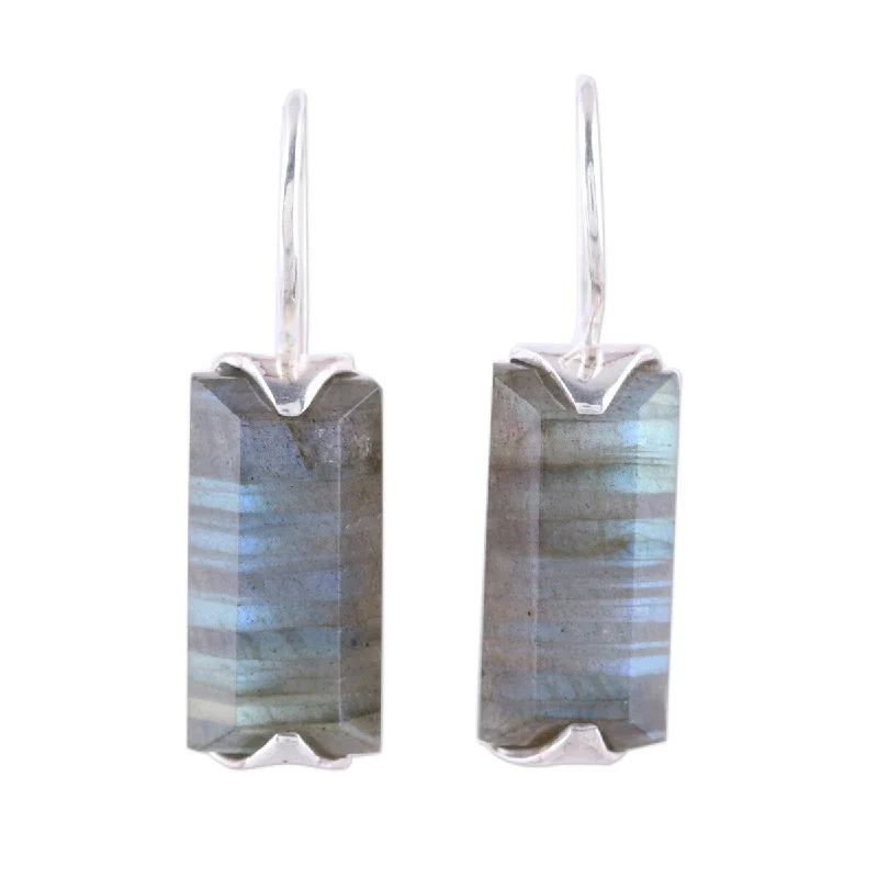 Drop Earrings for Fitness Activities -NOVICA Beautiful Aurora, Labradorite drop earrings - 1.1*0.3