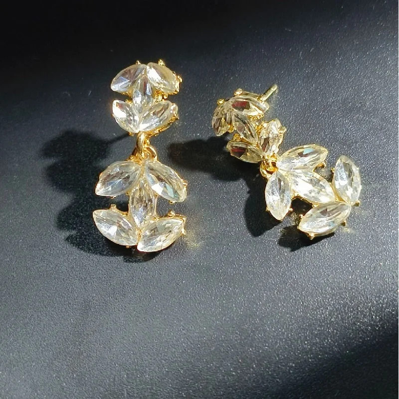 Drop Earrings for Prom Night -Wholesale Versatile Fashion Zircon Letter Earrings