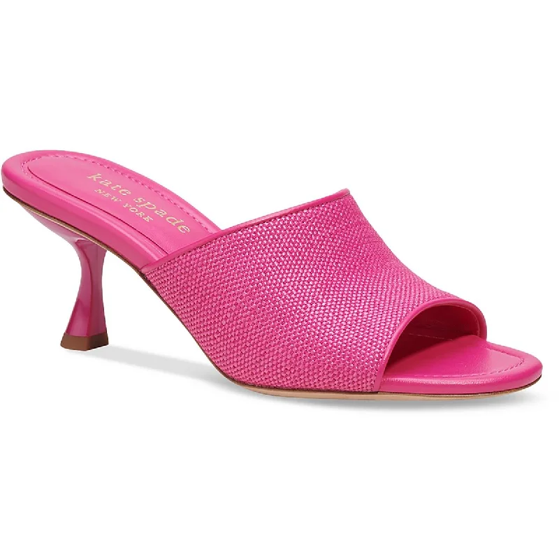 Comfortable sandals for women with cushioned soles and adjustable straps-Kate Spade New York Womens Malibu Woven Slide Heels