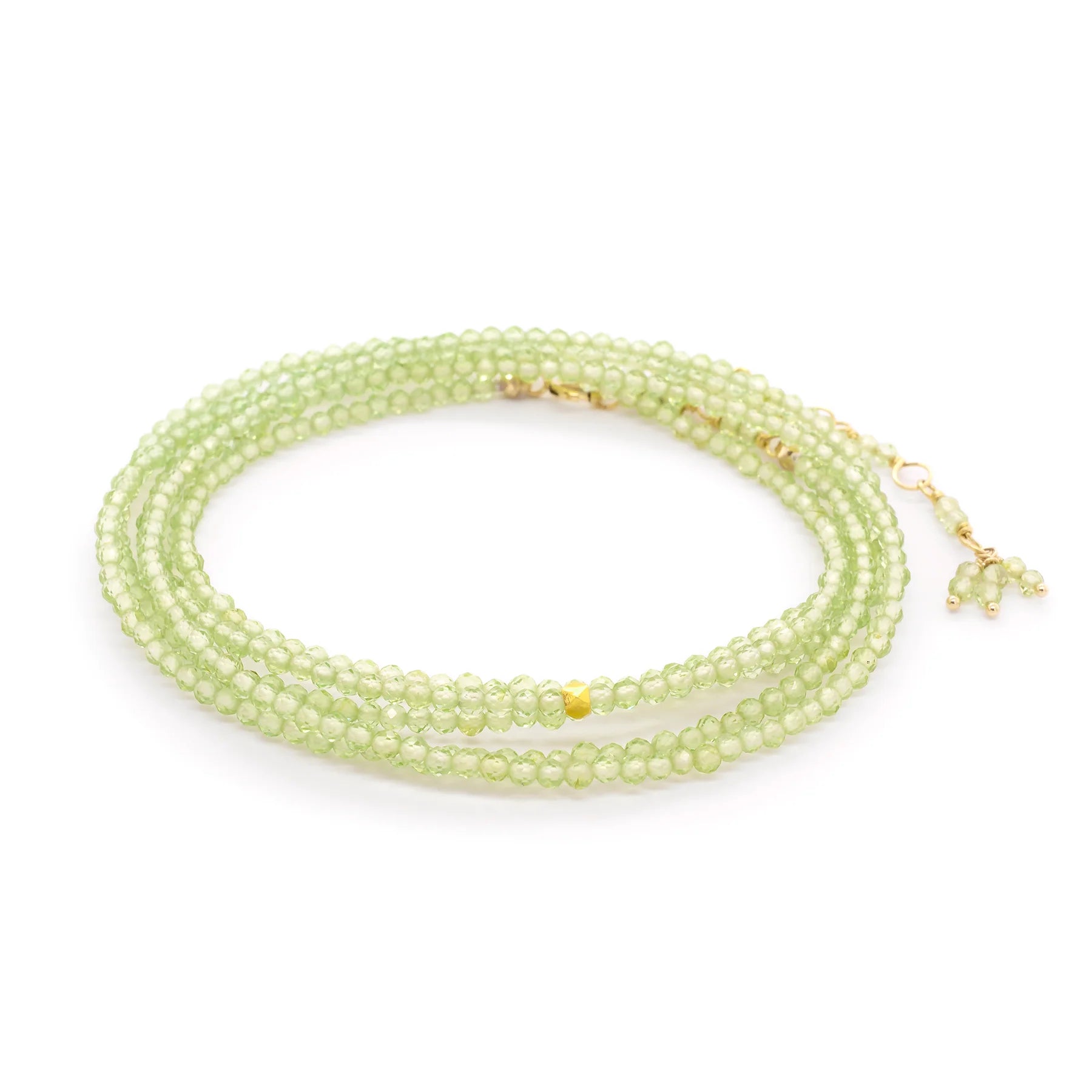 Bracelets with raw amethyst for rugged charm -ANNE SPORTUN 34-INCH PERIDOT BEAD WRAP BRACELET OR NECKLACE